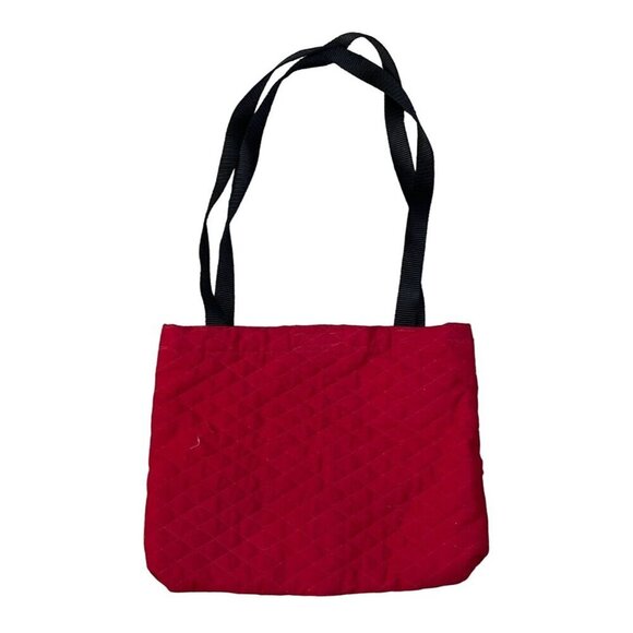 U of L Louisville Cardinals Quilted Tote Bag Red Black Shoulder Strap - Picture 2 of 5